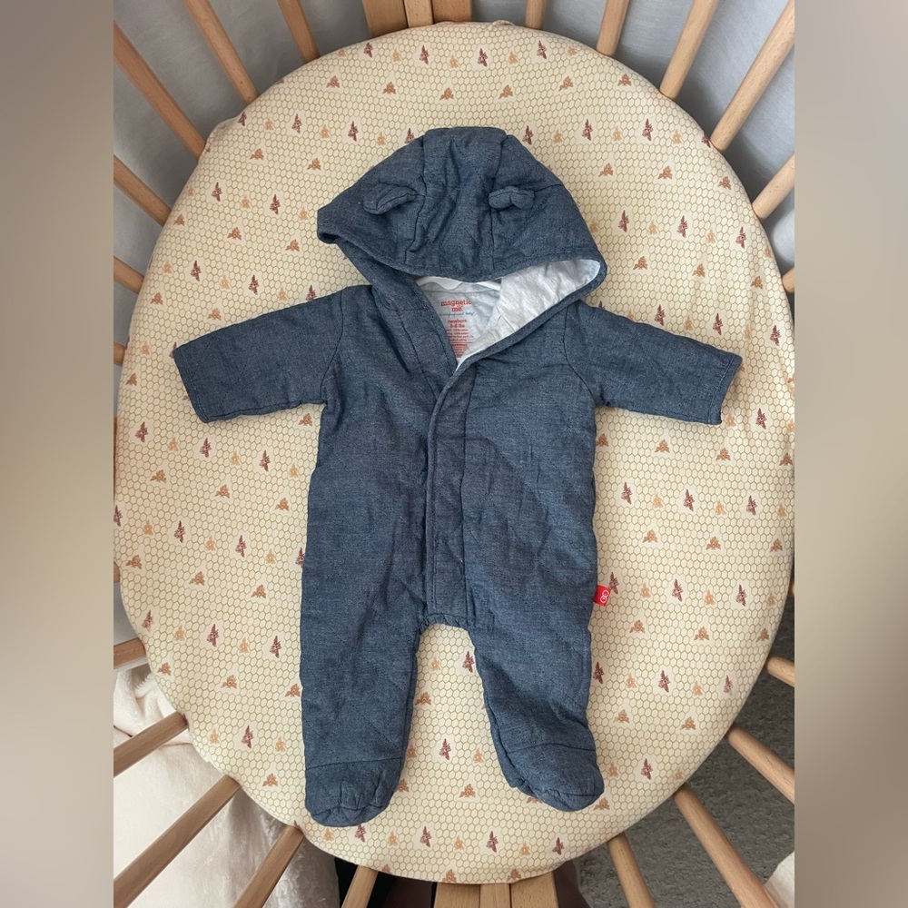 SOLD Magnetic Me Newborn Outfit - blue chambray
